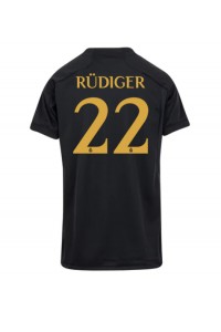 Real Madrid Antonio Rudiger #22 Jalkapallovaatteet Naisten Kolmaspaita 2023-24 Lyhythihainen